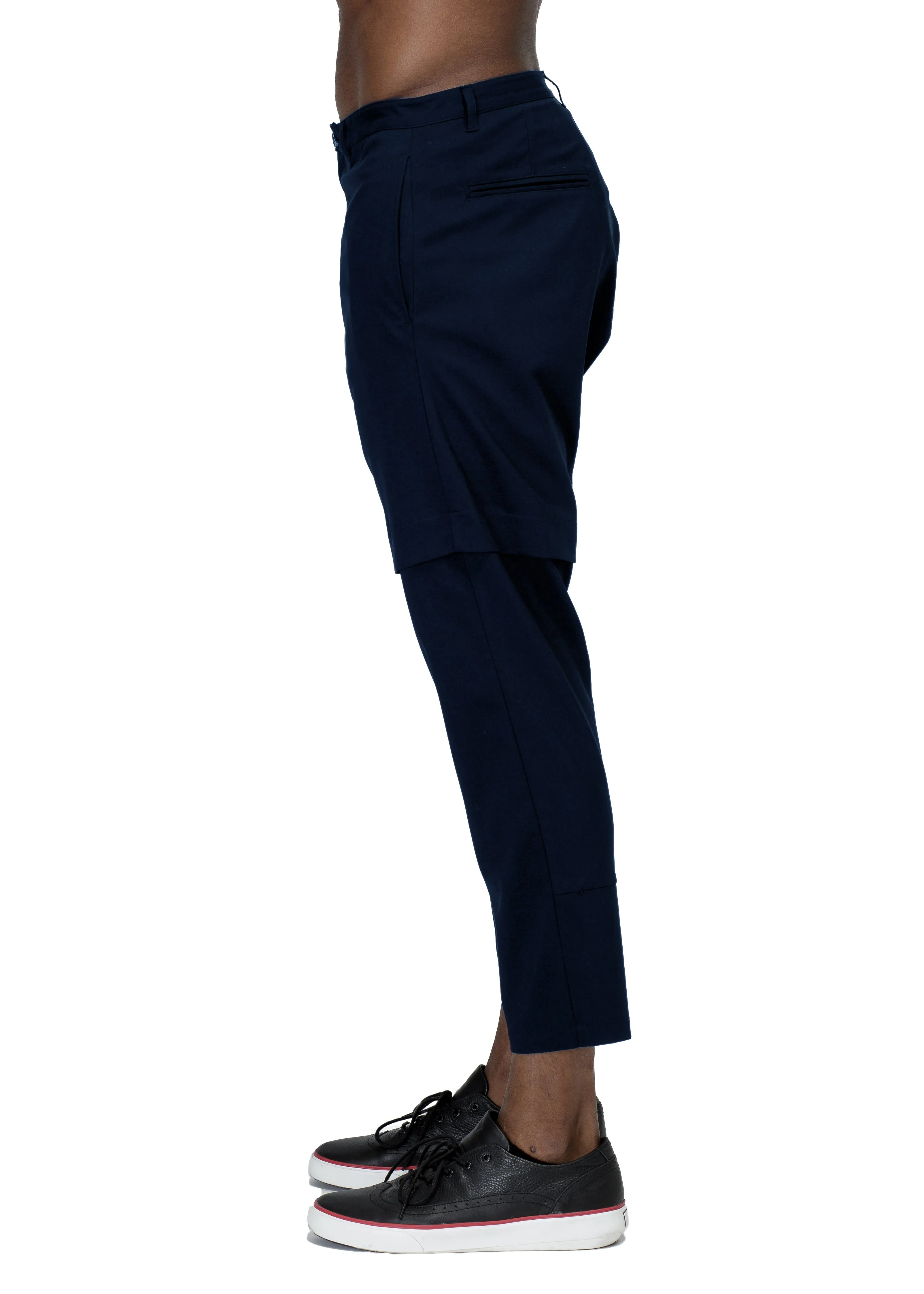 Konus Men's Drop Crotch Tapered Stretch Twill Pants
