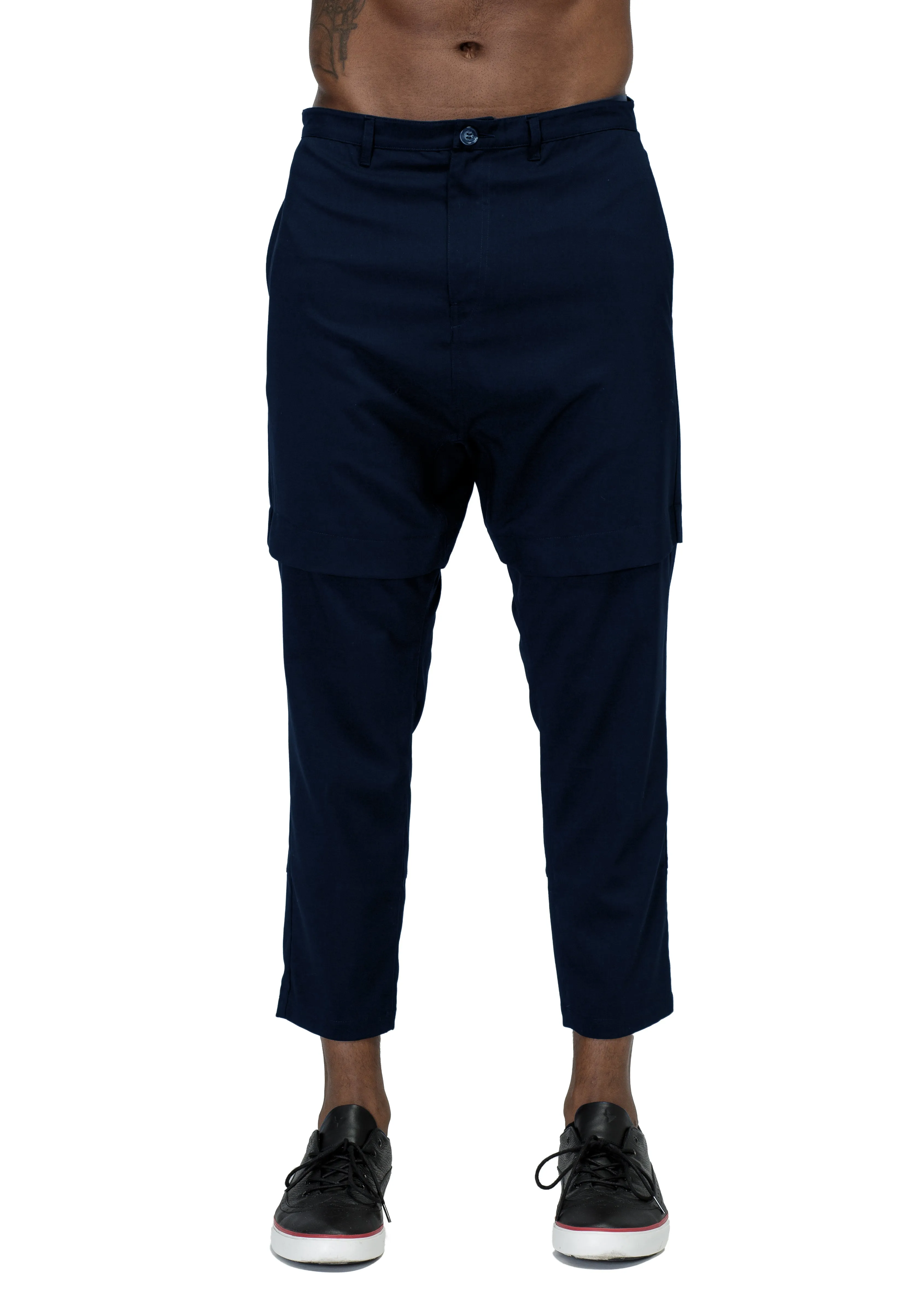 Konus Men's Drop Crotch Tapered Stretch Twill Pants