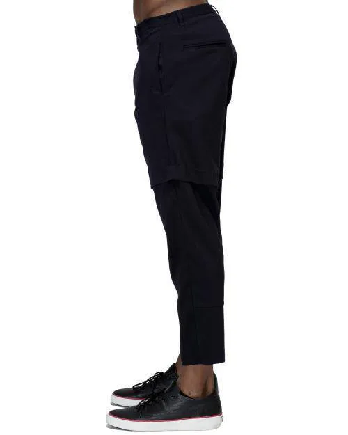 Konus Men's Drop Crotch Tapered Stretch Twill Pants
