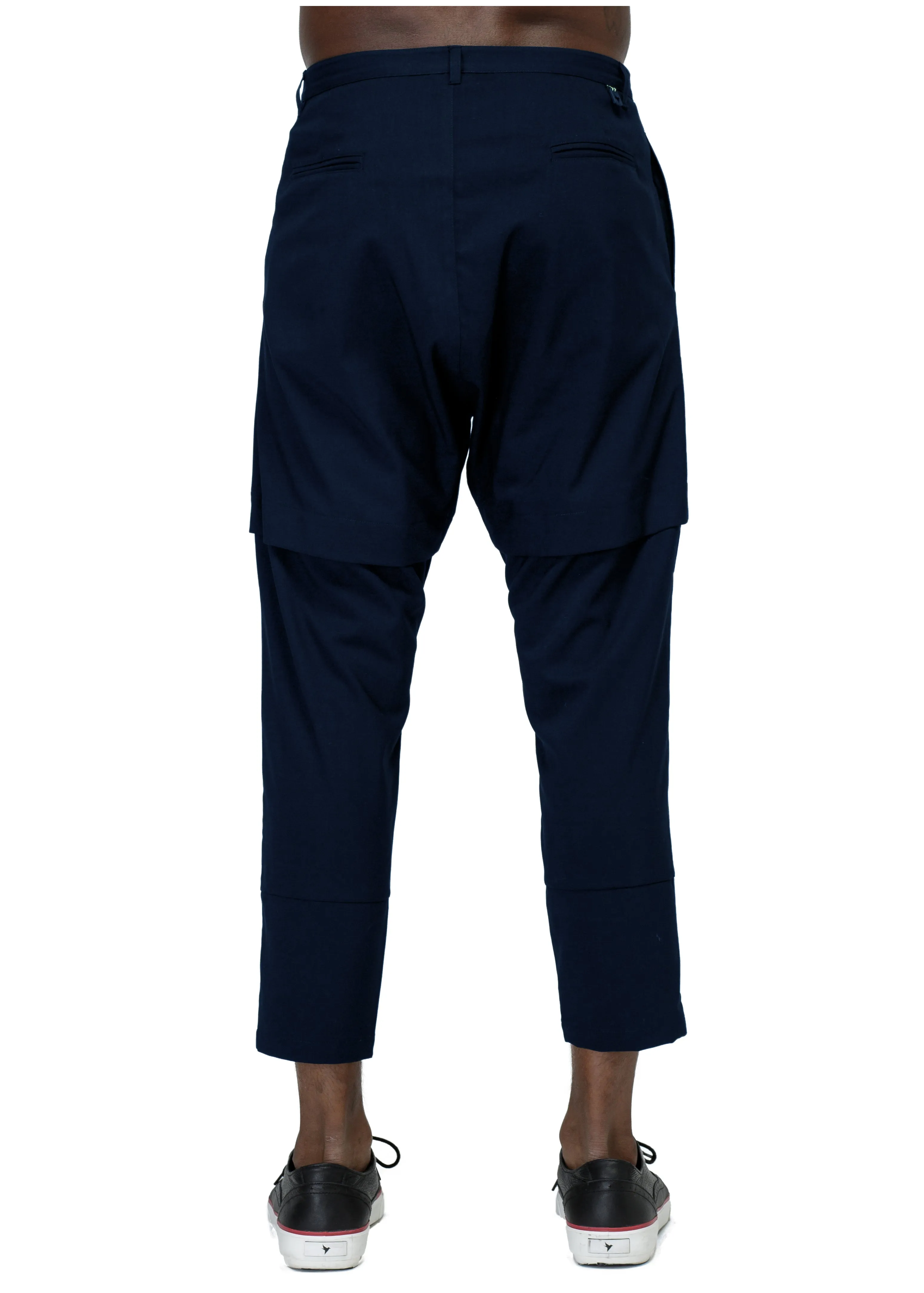 Konus Men's Drop Crotch Tapered Stretch Twill Pants
