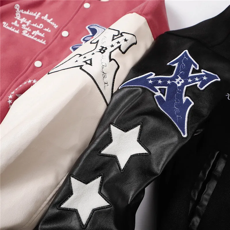 Leather Sleeve Varsity Jacket