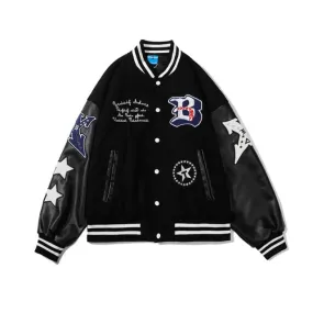 Leather Sleeve Varsity Jacket