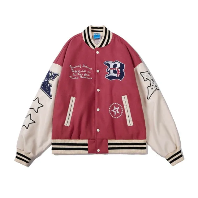 Leather Sleeve Varsity Jacket