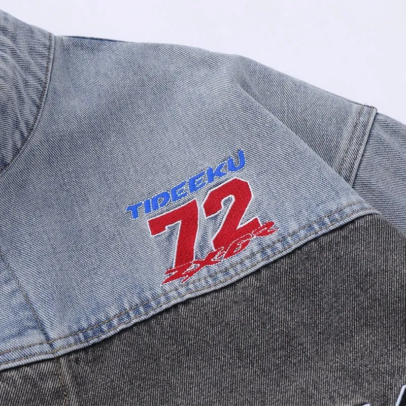Lemandik Denim Racing Jacket Detachable Hem