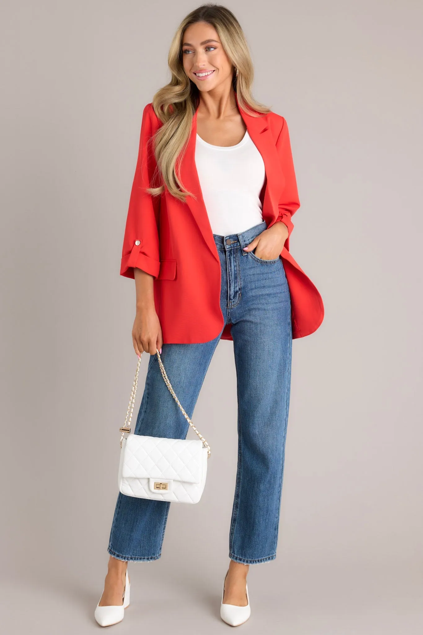 Make It Work Cherry Tomato Blazer