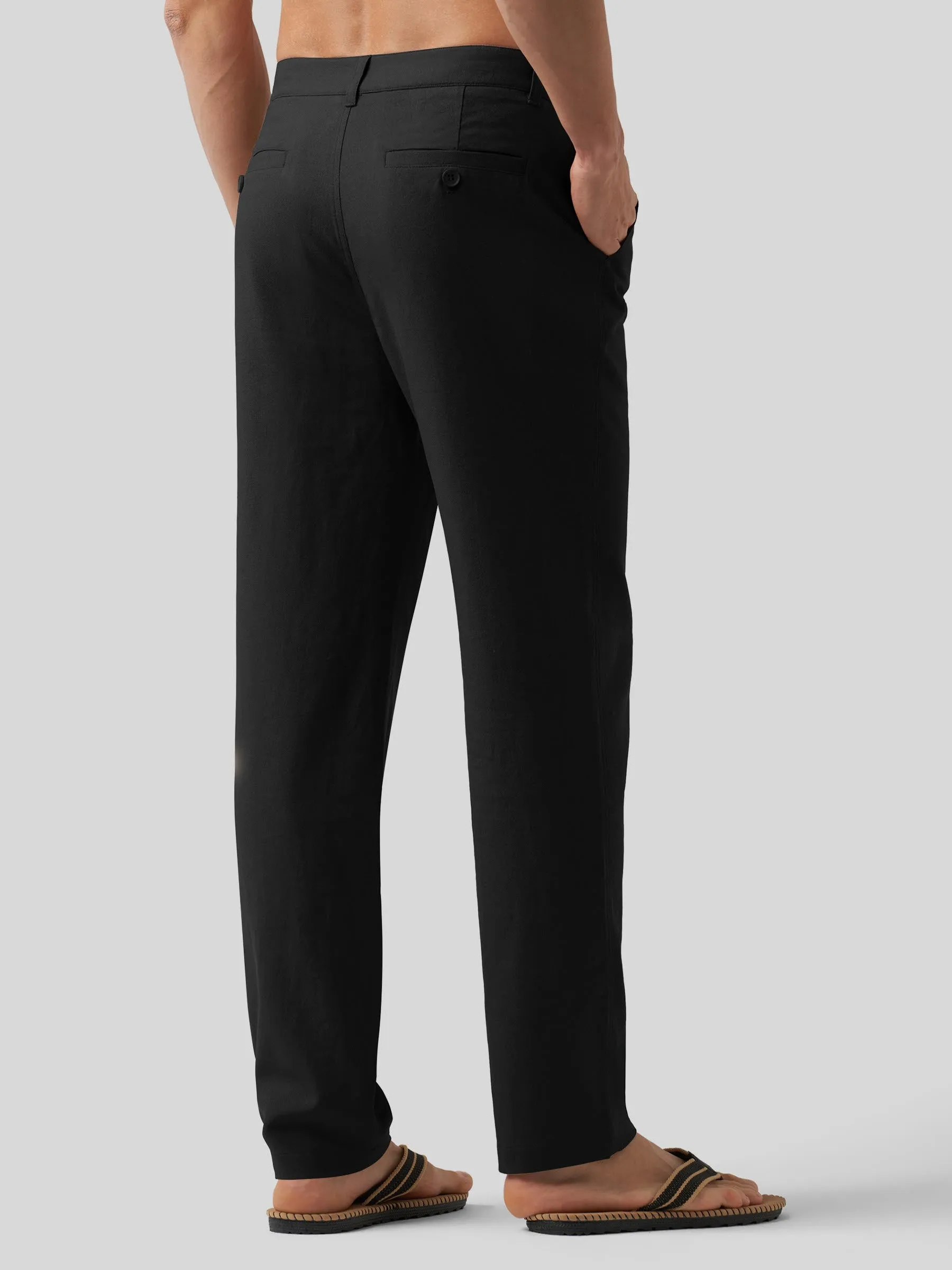 Men's Casual Cotton Linen Pants 29 Inch
