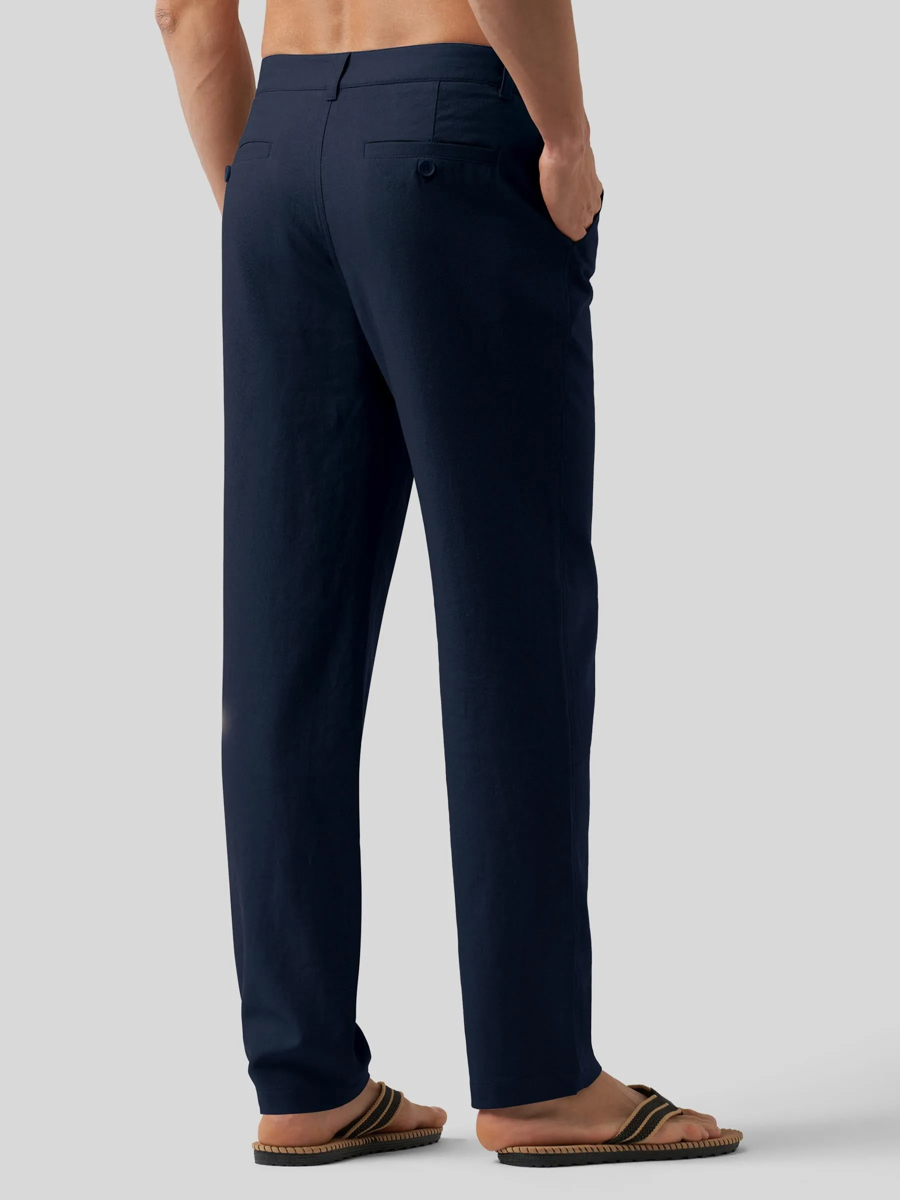 Men's Casual Cotton Linen Pants 29 Inch