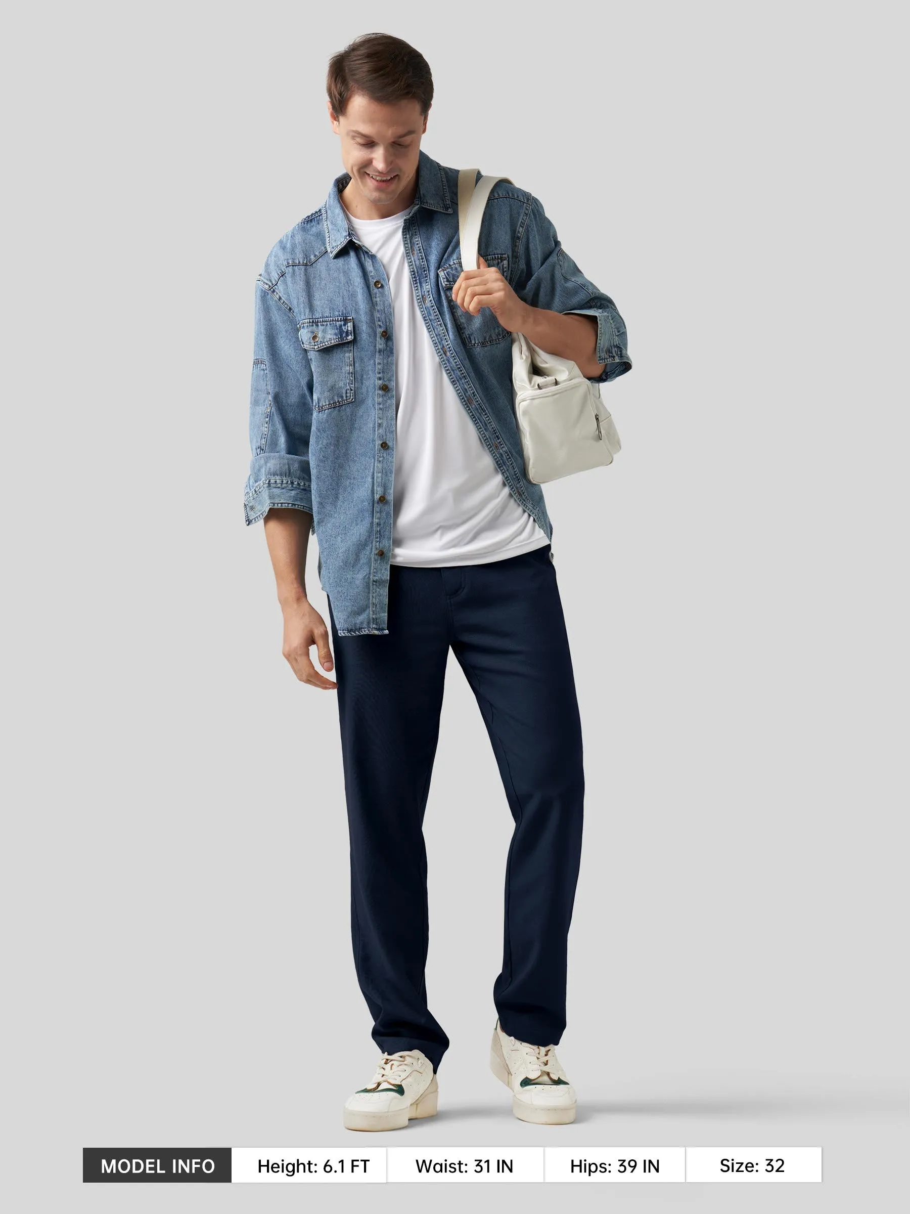 Men's Casual Cotton Linen Pants 29 Inch