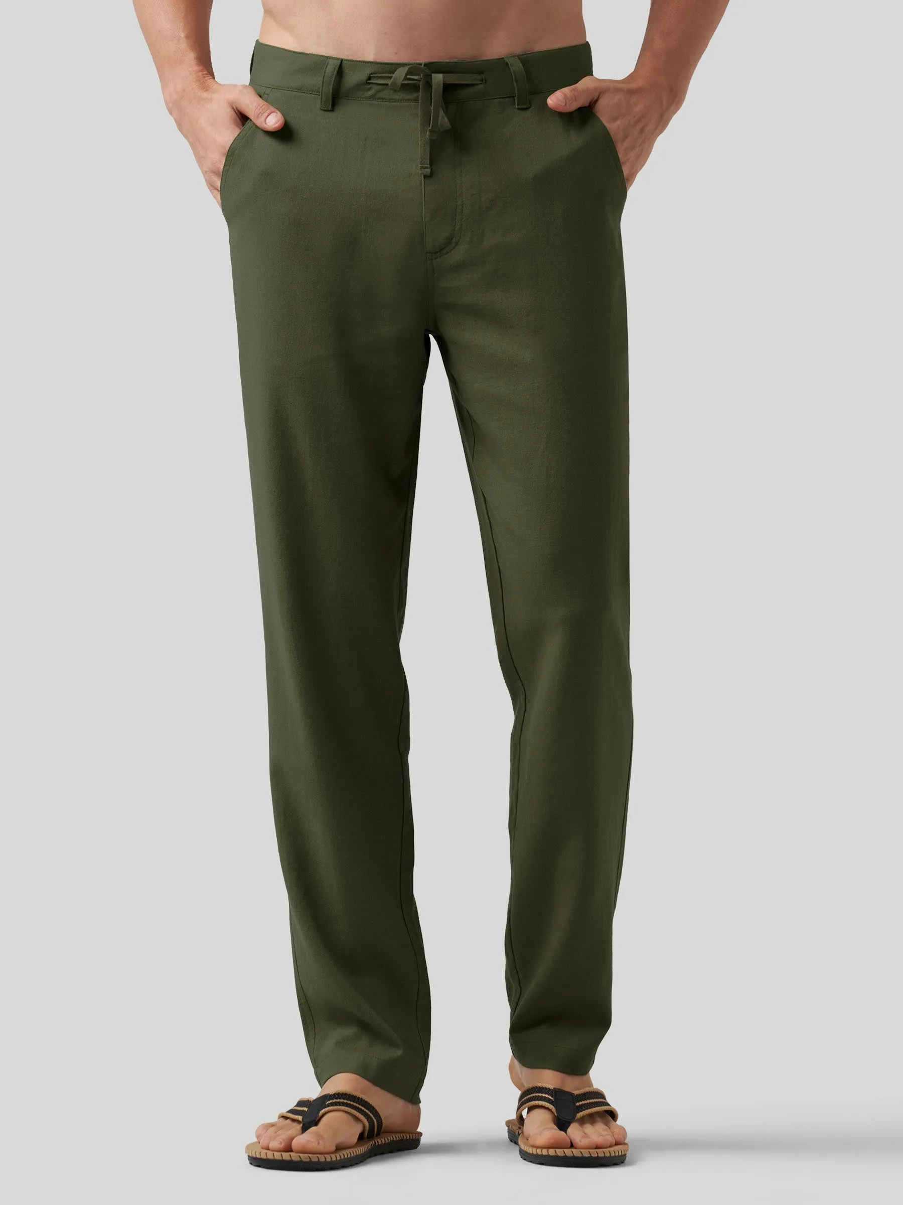 Men's Casual Cotton Linen Pants 29 Inch
