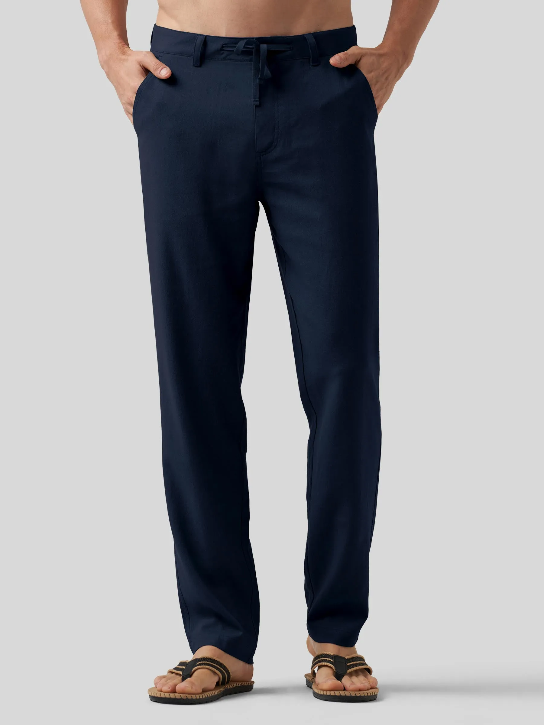 Men's Casual Cotton Linen Pants 29 Inch