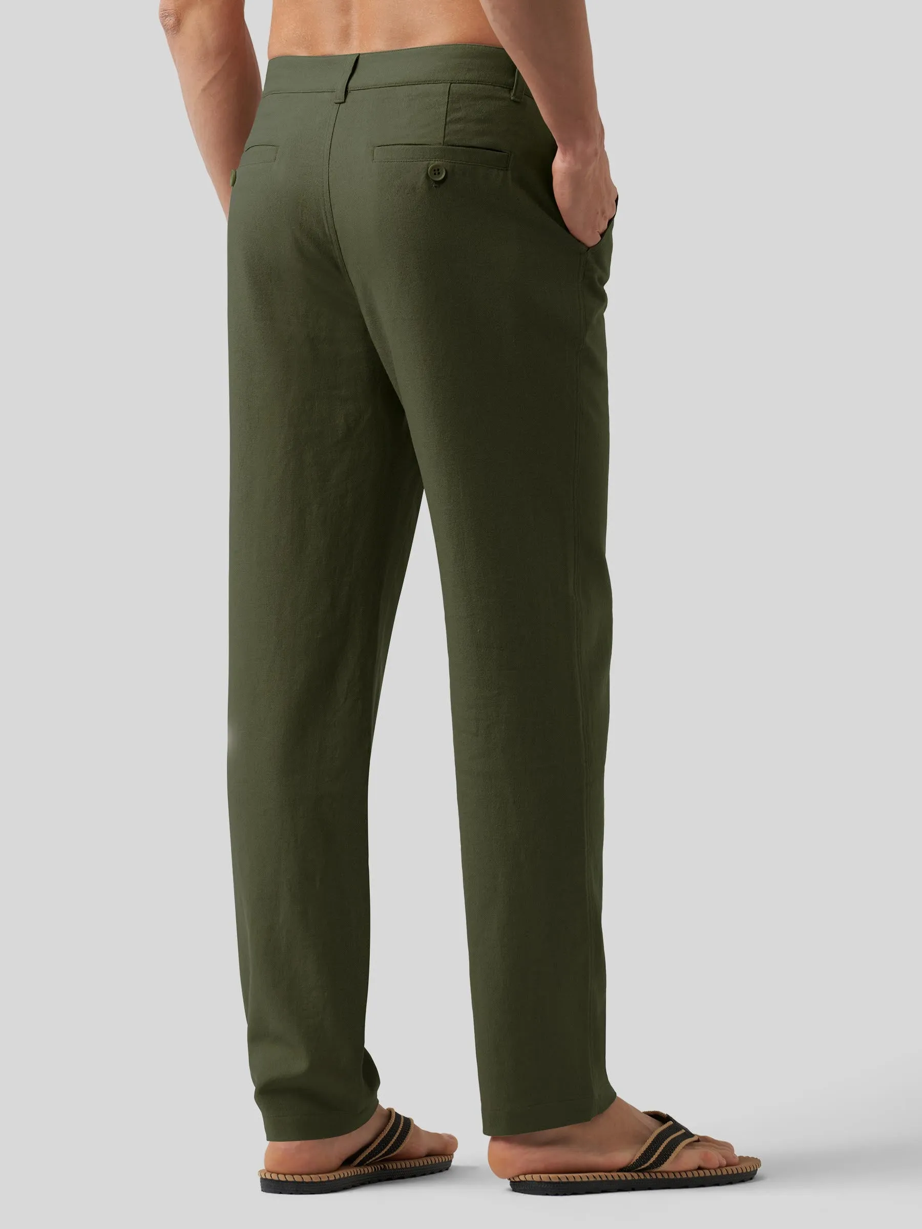 Men's Casual Cotton Linen Pants 29 Inch
