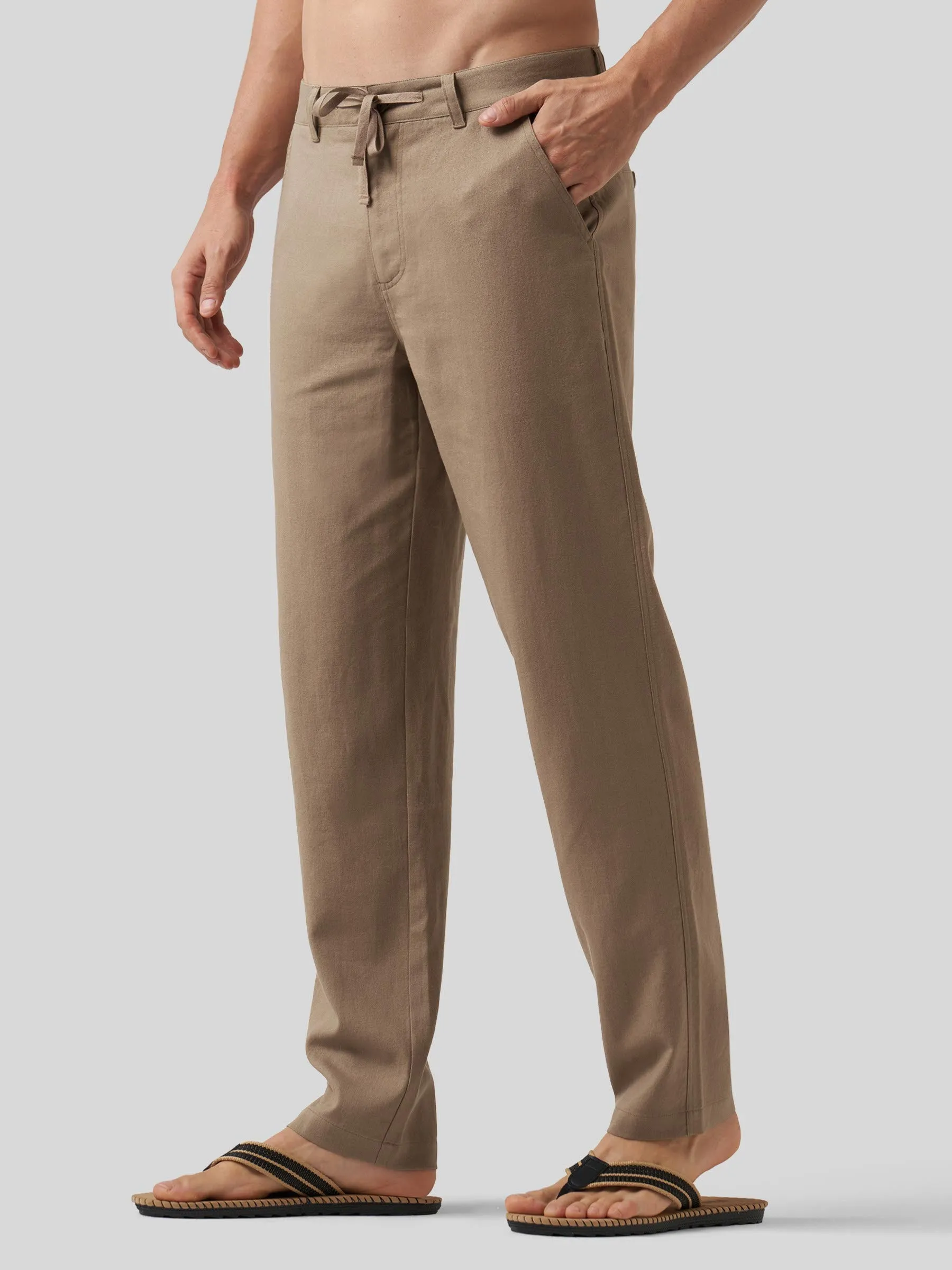 Men's Casual Cotton Linen Pants 29 Inch