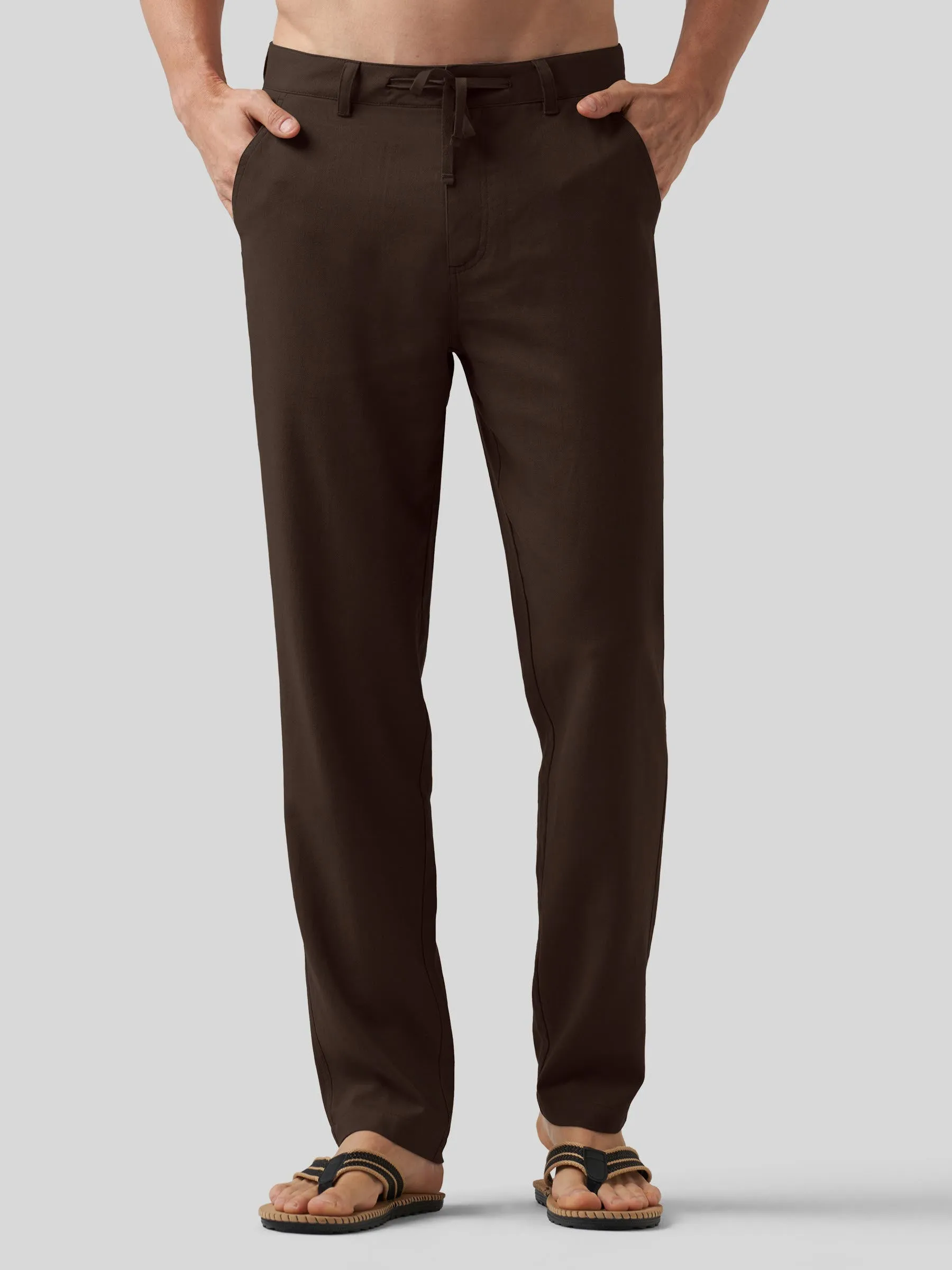 Men's Casual Cotton Linen Pants 29 Inch