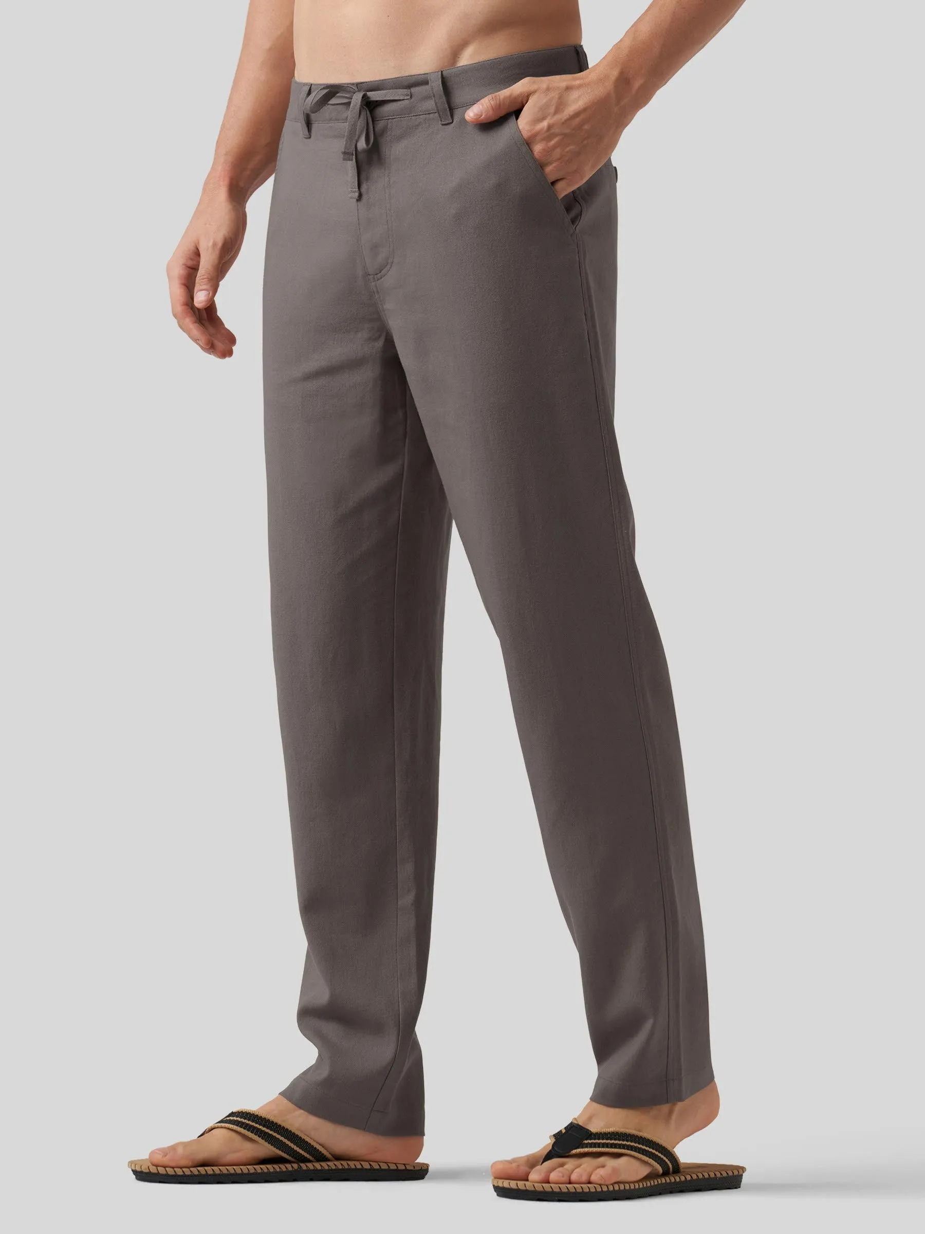 Men's Casual Cotton Linen Pants 29 Inch