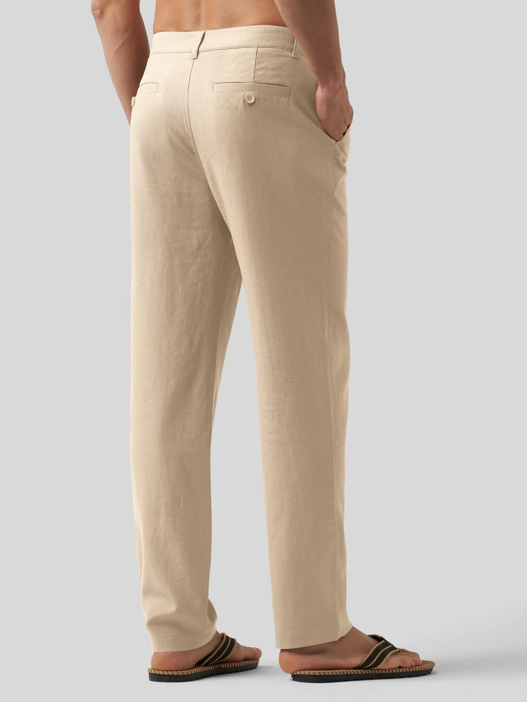 Men's Casual Cotton Linen Pants 29 Inch