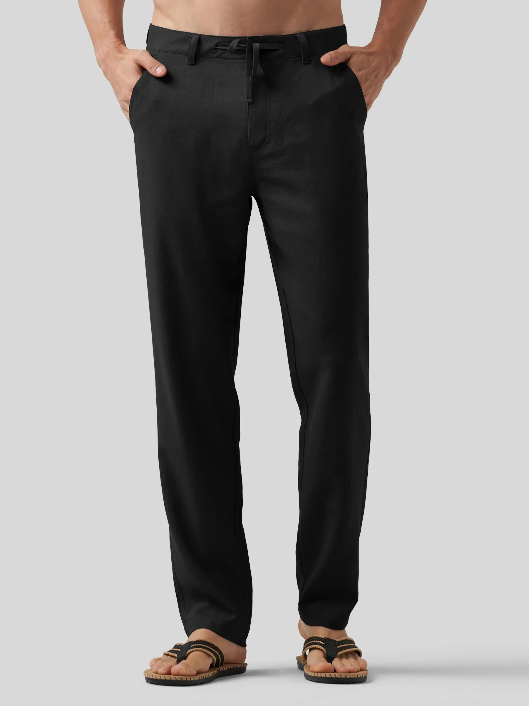 Men's Casual Cotton Linen Pants 29 Inch