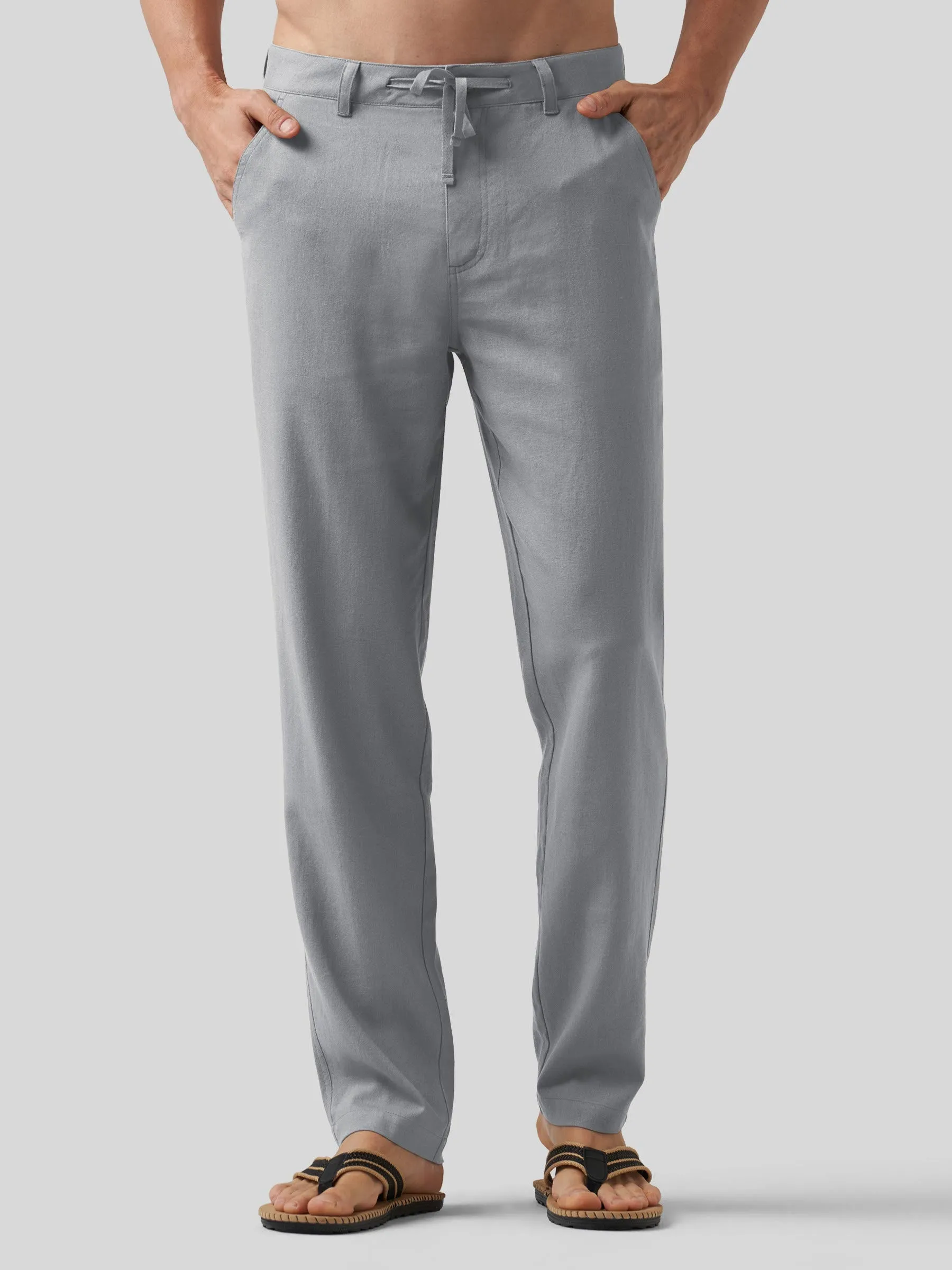 Men's Casual Cotton Linen Pants 29 Inch
