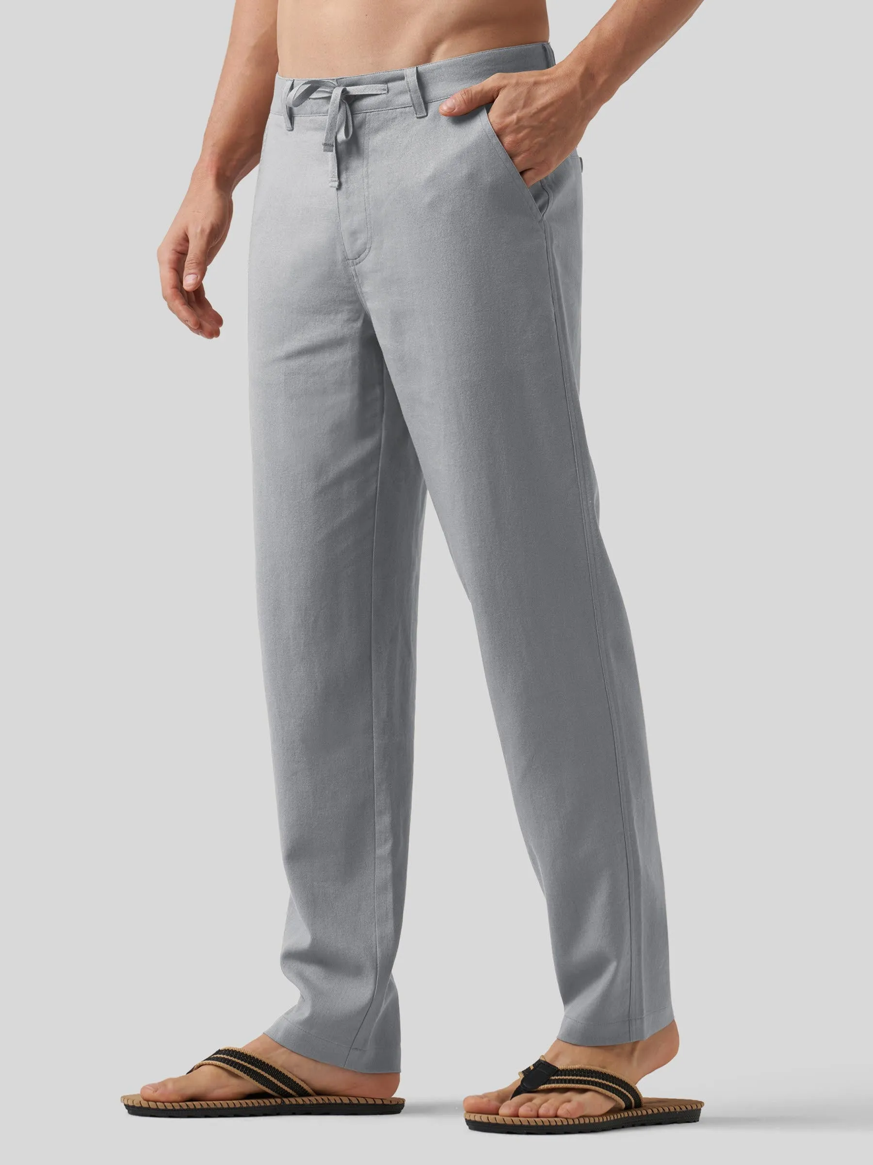 Men's Casual Cotton Linen Pants 29 Inch