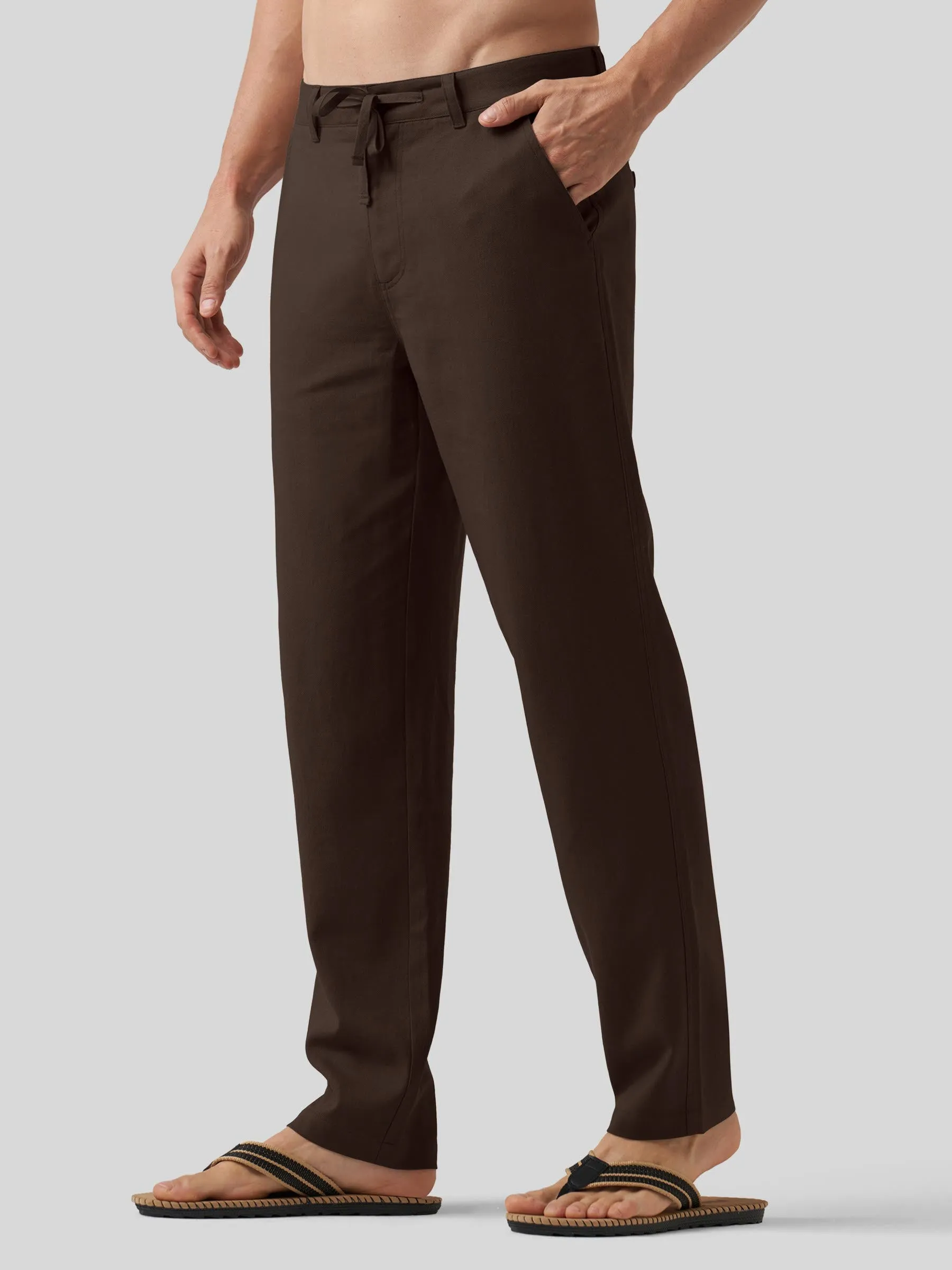 Men's Casual Cotton Linen Pants 29 Inch