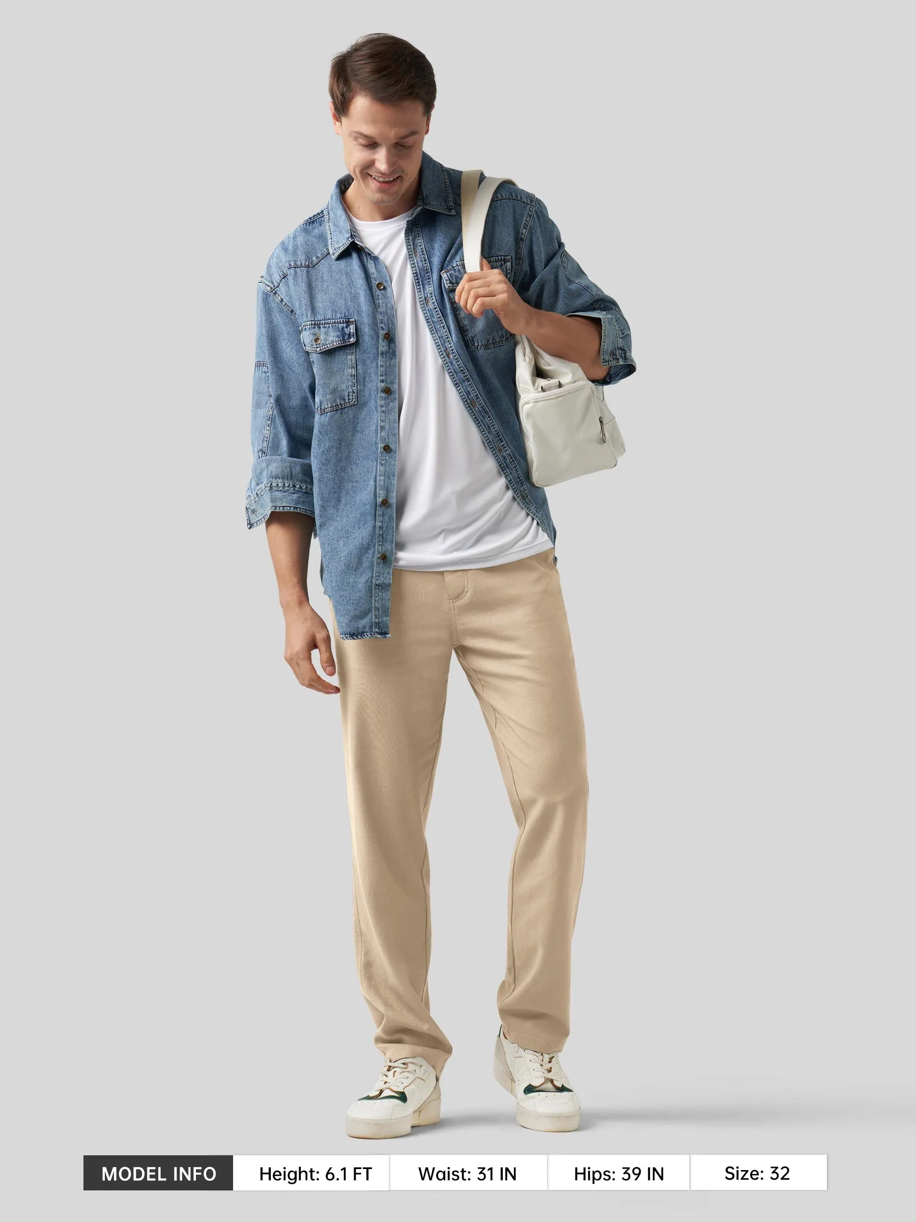 Men's Casual Cotton Linen Pants 29 Inch