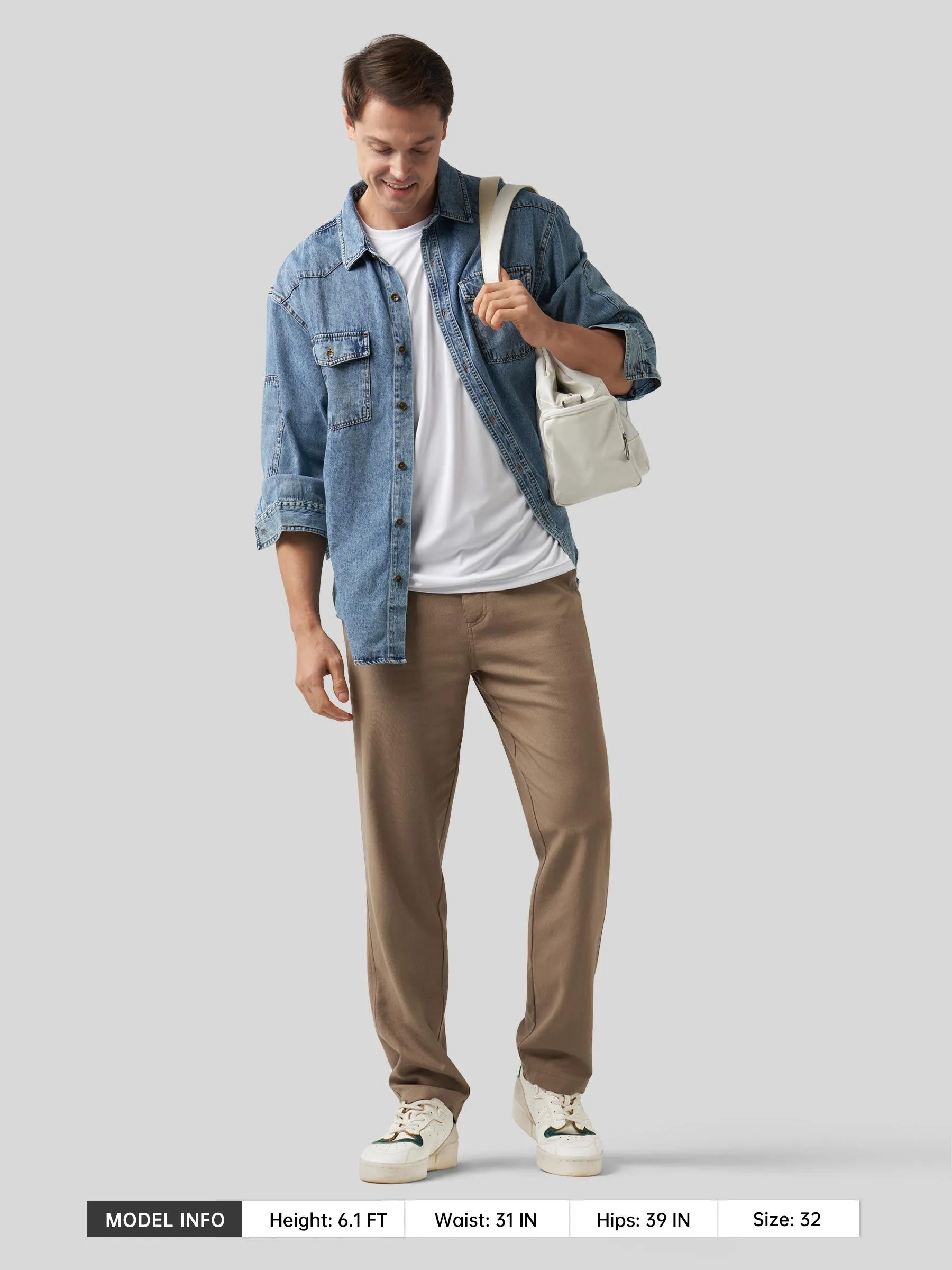 Men's Casual Cotton Linen Pants 29 Inch