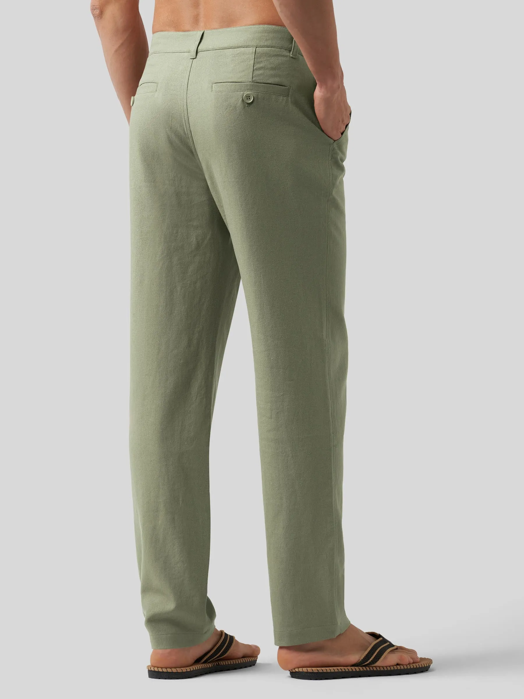 Men's Casual Cotton Linen Pants 29 Inch