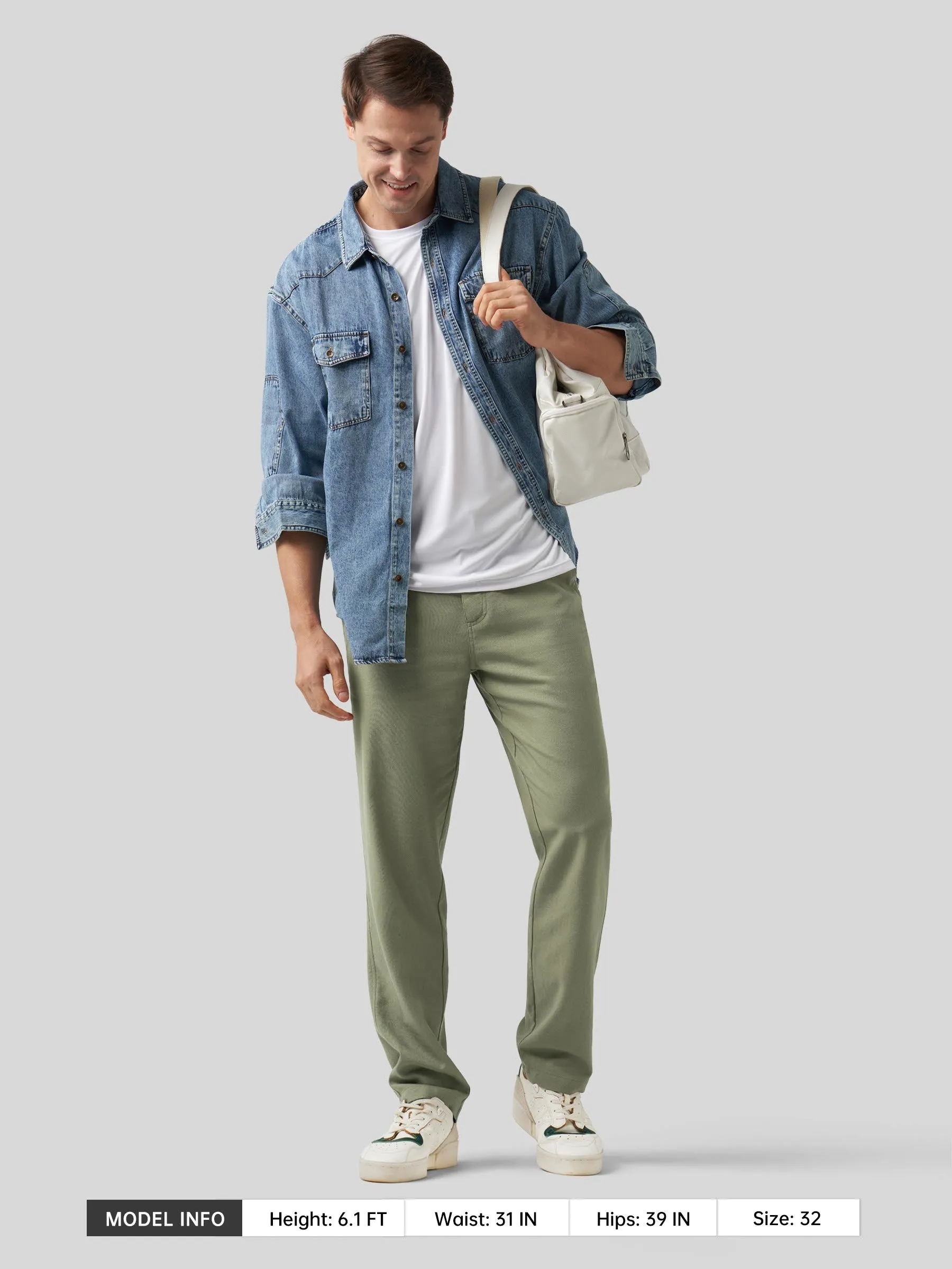 Men's Casual Cotton Linen Pants 29 Inch