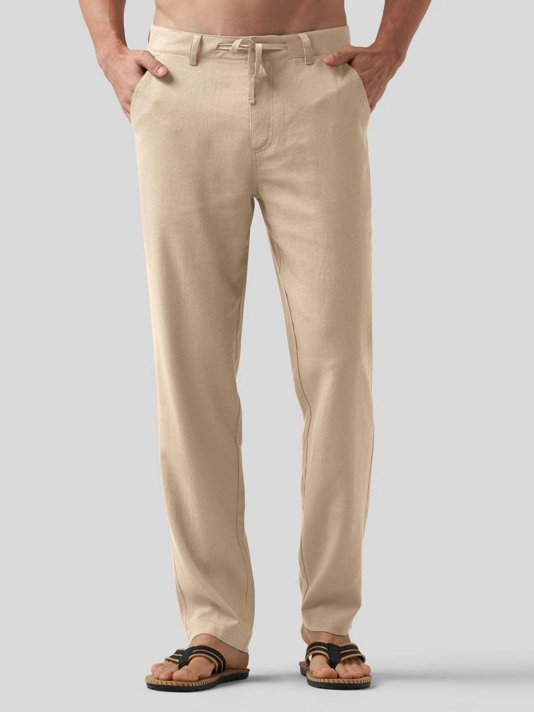 Men's Casual Cotton Linen Pants 29 Inch