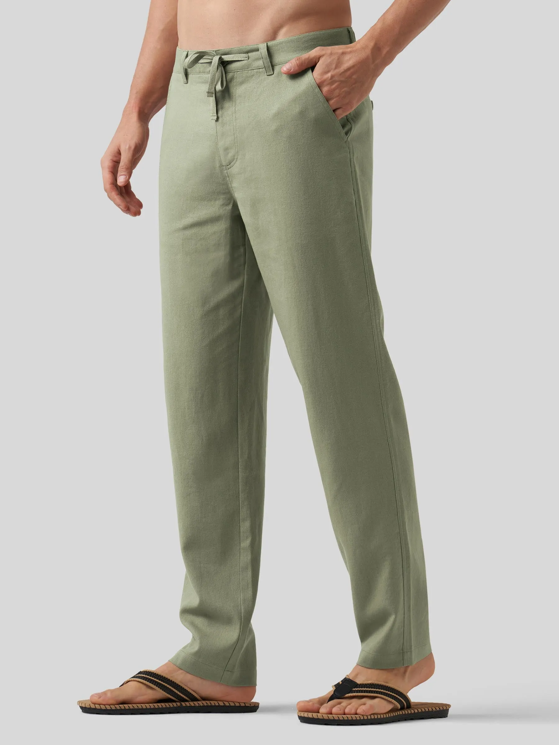 Men's Casual Cotton Linen Pants 29 Inch