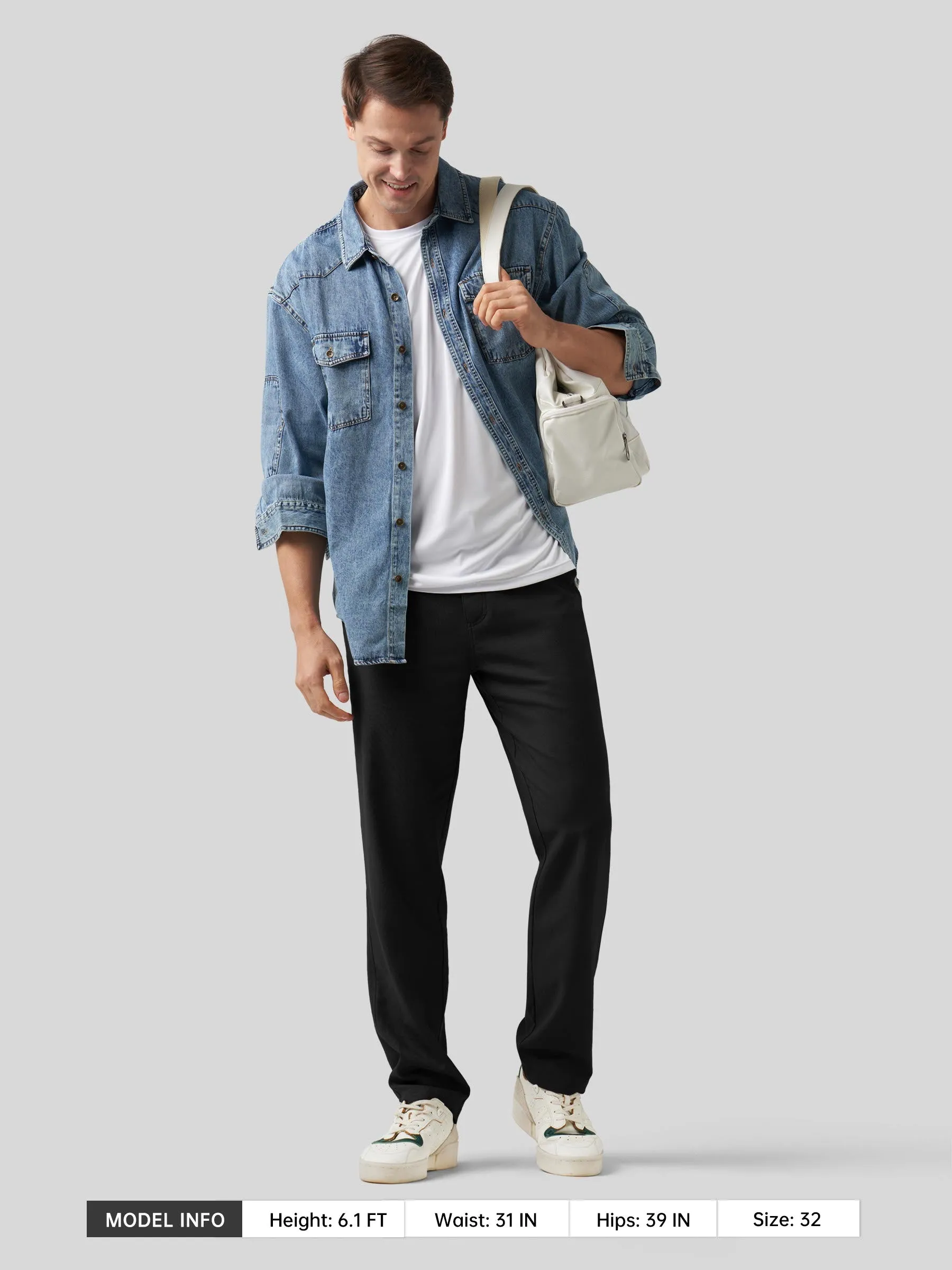Men's Casual Cotton Linen Pants 29 Inch