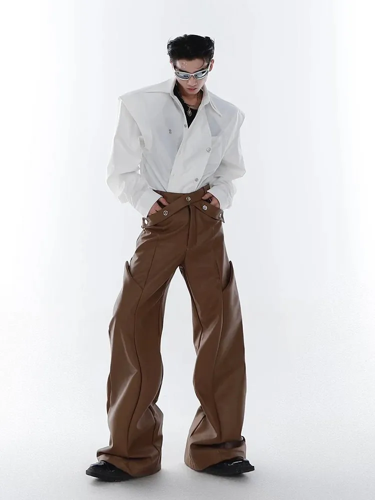 Men’s Frutiger Ego Wide Leg PU Leather Pants