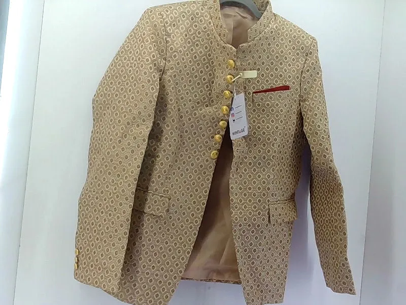 Men's Gold Patterned Blazer Size 36