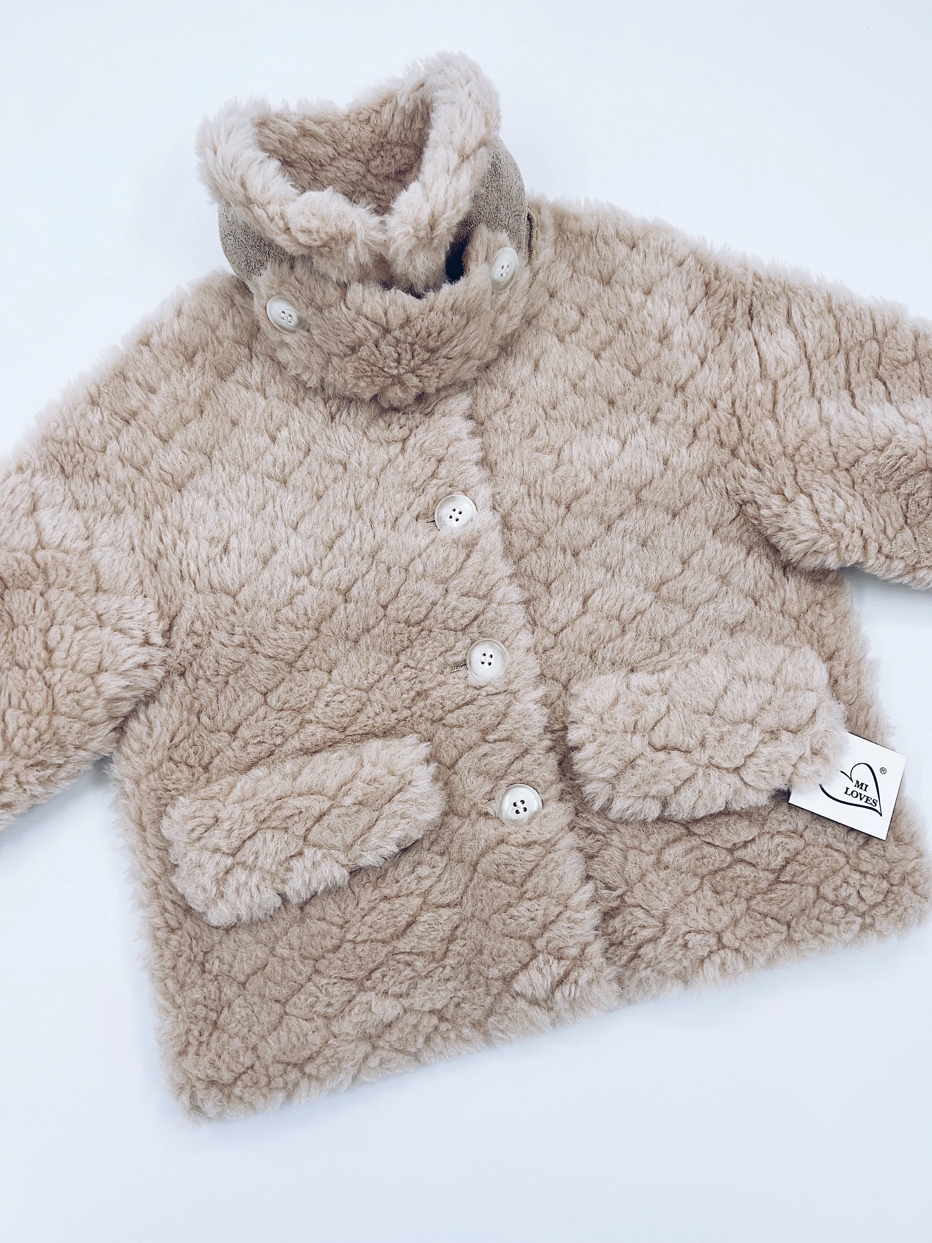 MI LOVES SIGNATURE Shearling Jacket Beige