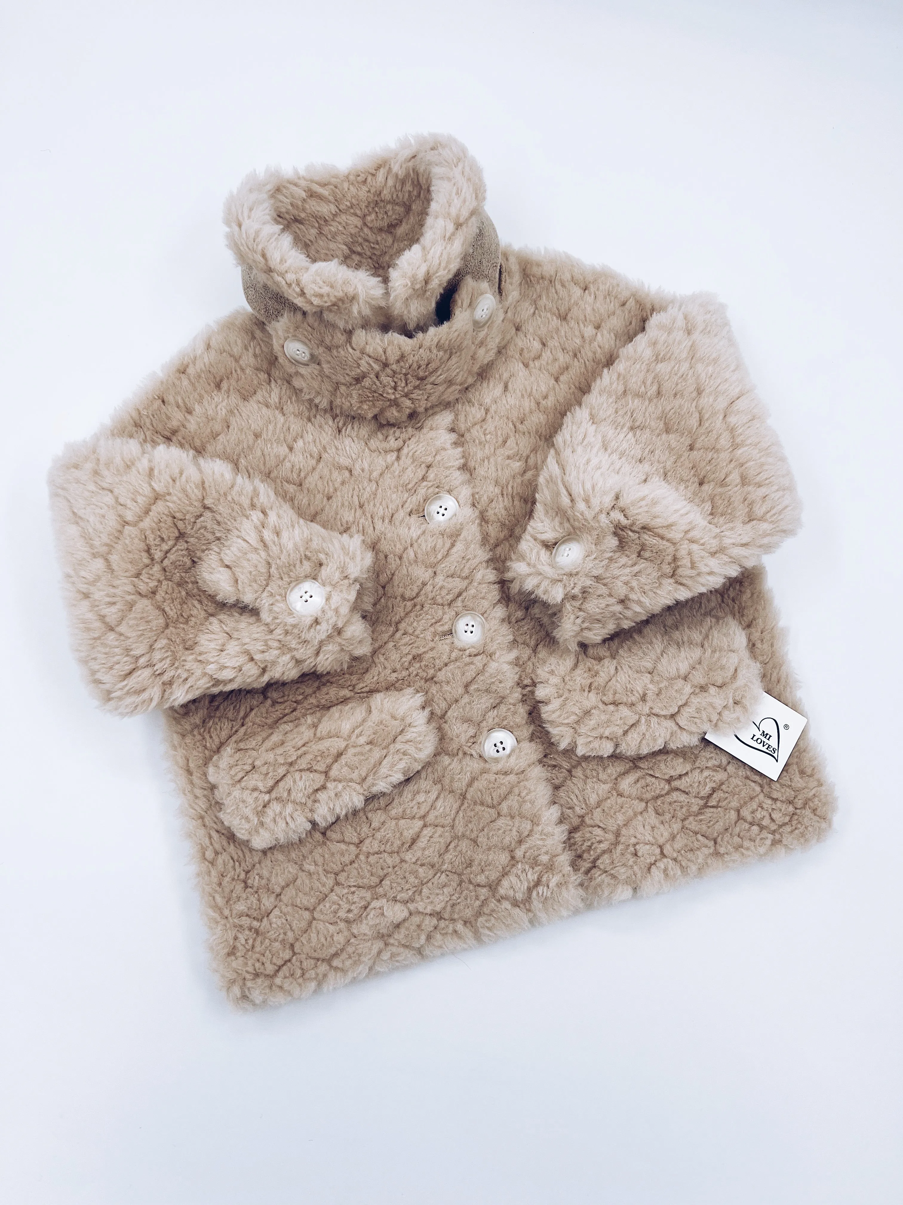 MI LOVES SIGNATURE Shearling Jacket Beige
