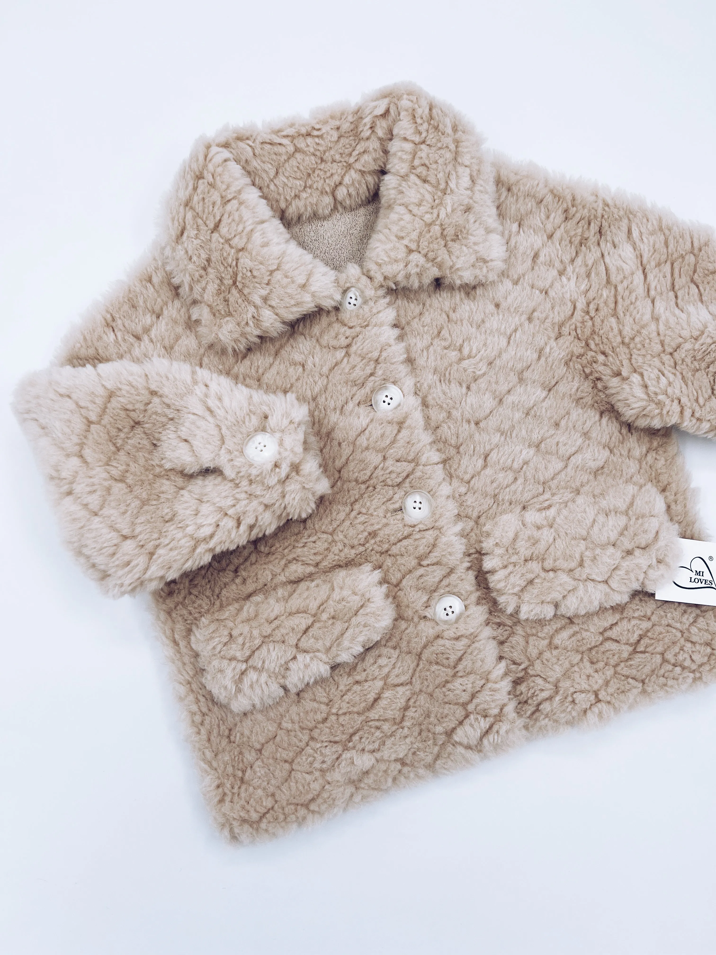 MI LOVES SIGNATURE Shearling Jacket Beige