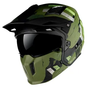 MT Streetfighter Skull A16 Modular Helmet Matte Green