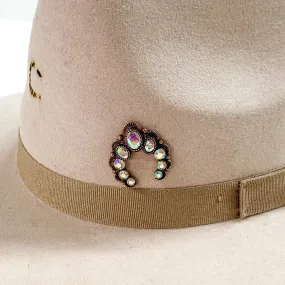 Naja Hat Pin with AB Crystals in Copper Tone
