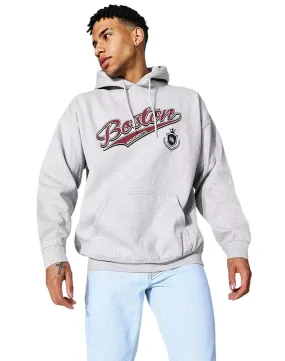 Oversized Boston Varsity Printed Hoodie