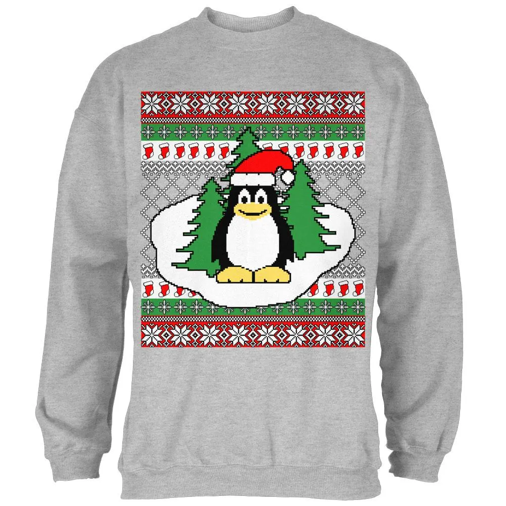 Penguin on Ice Ugly Christmas Sweater Mens Sweatshirt