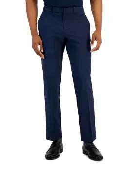 Perry Ellis Mens Modern Fit Woven Plaid Dress Pants Blue 38 x 30