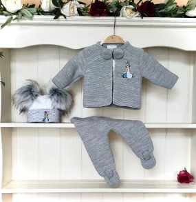 Peter Rabbit Pom Pom Outfit - Grey