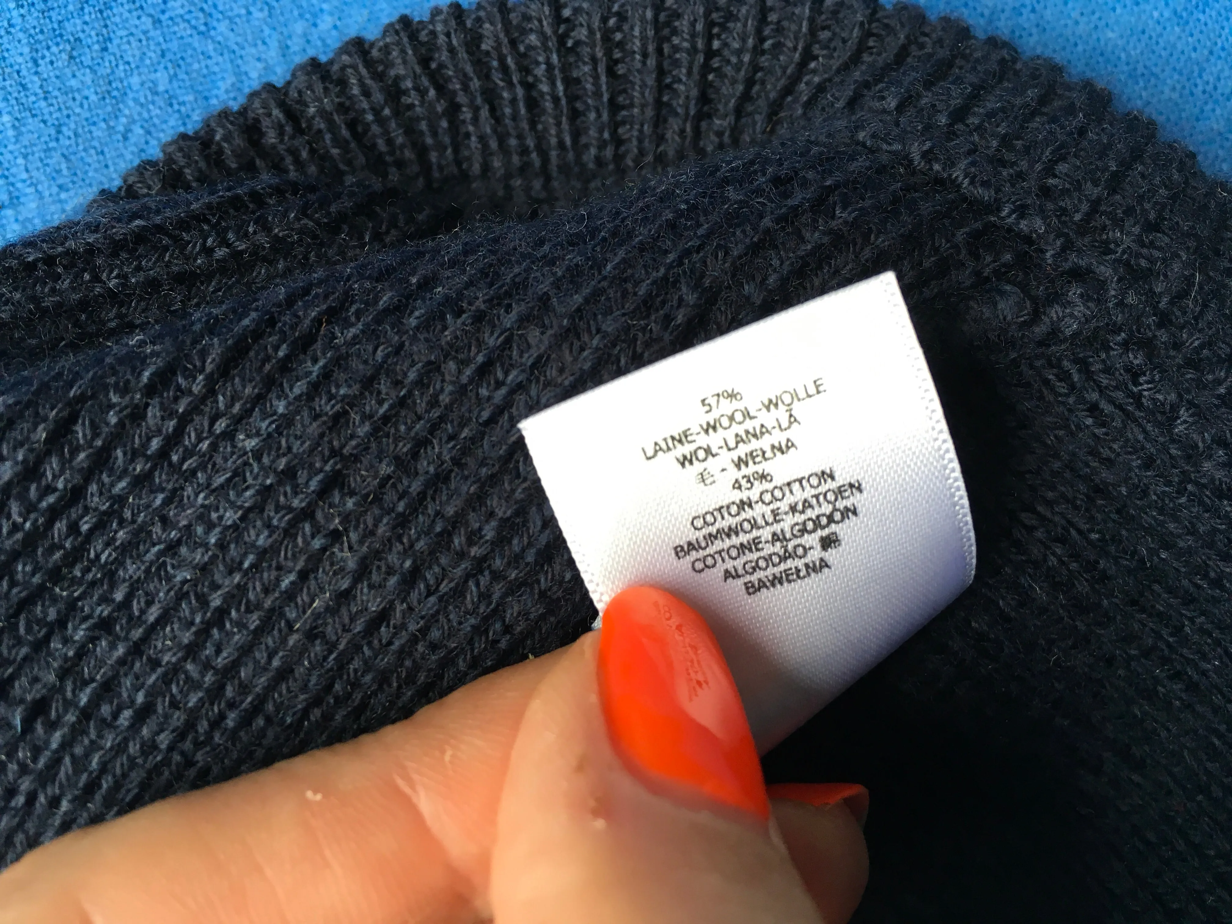 Petit Bateau Boy's navy blue milleraies balaclava knit hat Children