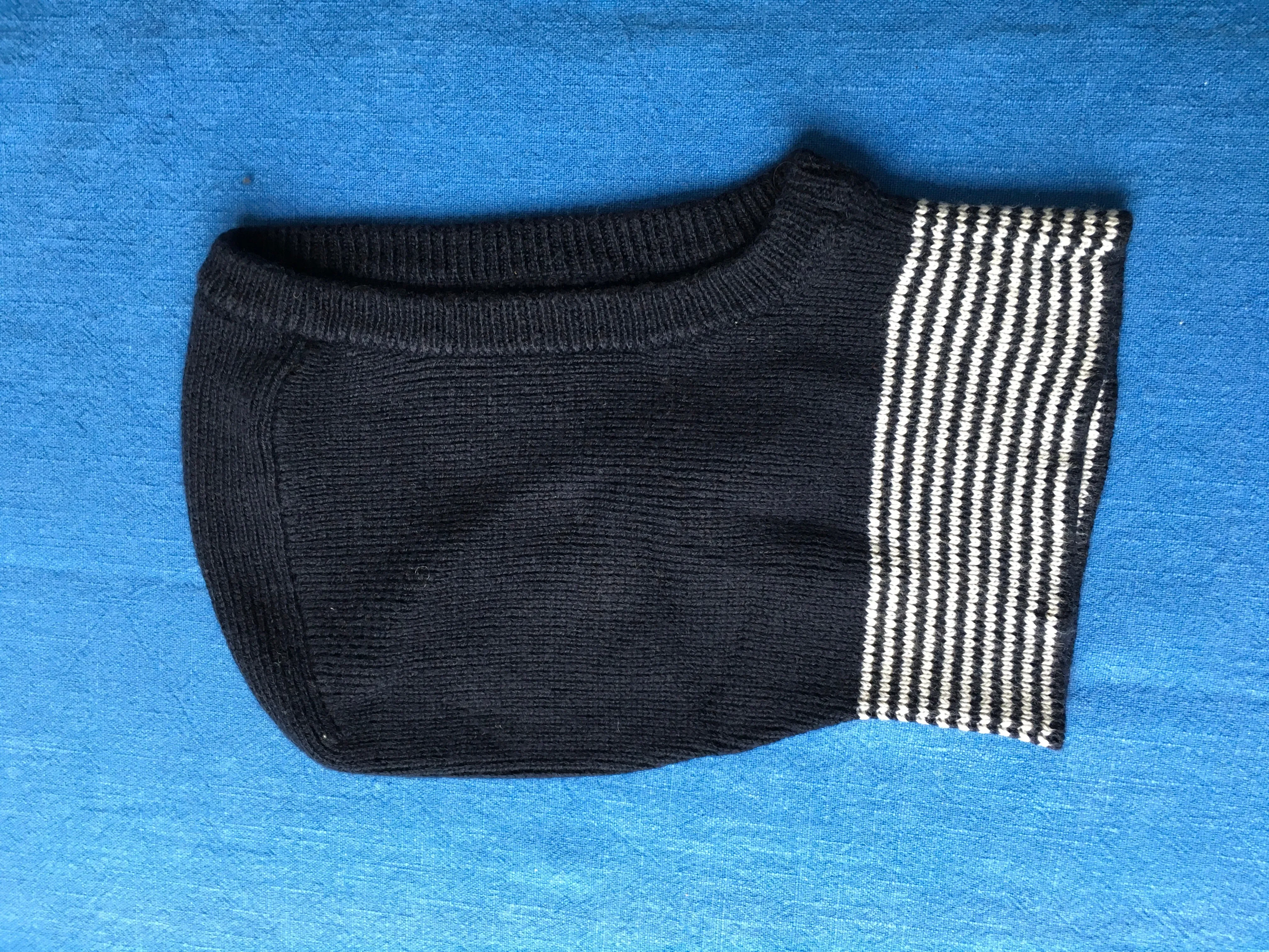 Petit Bateau Boy's navy blue milleraies balaclava knit hat Children