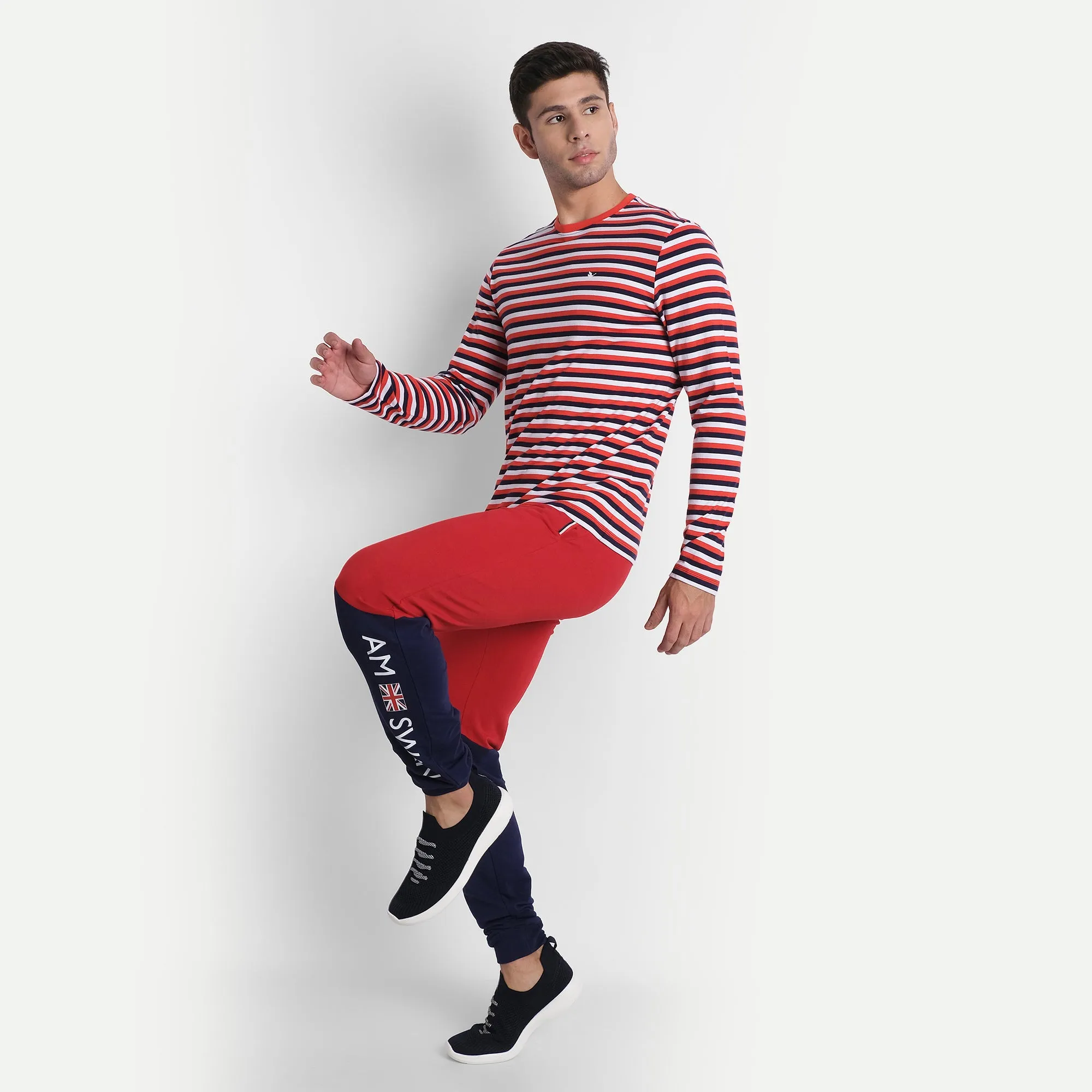 Premium Cotton Striped Full Sleeve Crew Neck T-Shirts