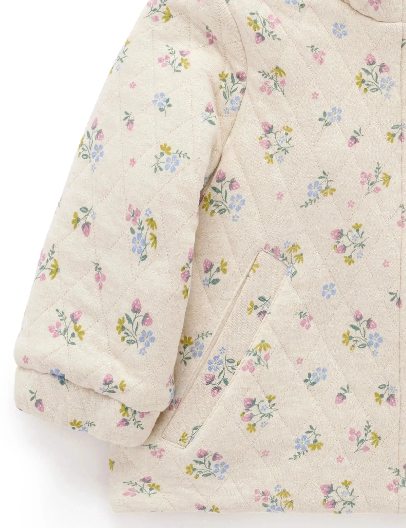 Purebaby - Quilted Jacket | Wheat Strawberry Blossom