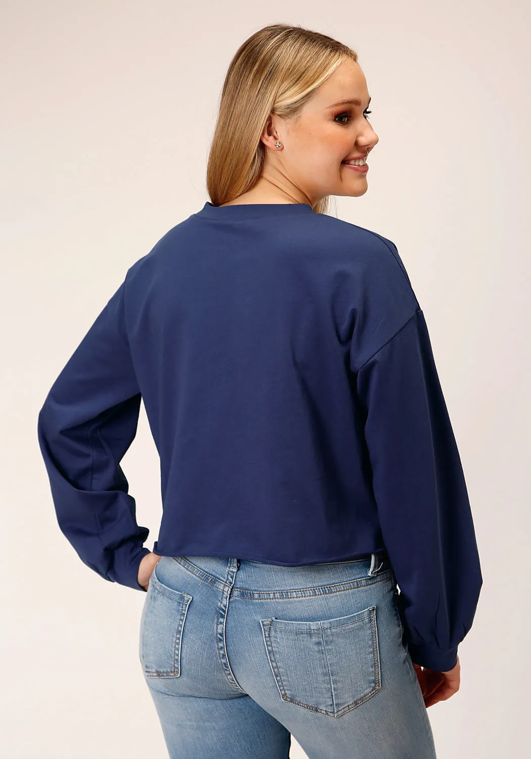 Roper Womens Broncos Blue 100% Cotton Sweatshirt