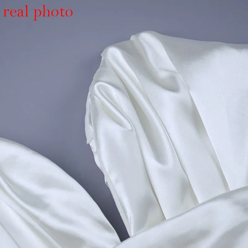 Satin Deep V Off Shoulder Backless Women Crop Top