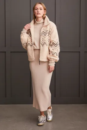 SHERPA JACKET WITH EMBROIDERY