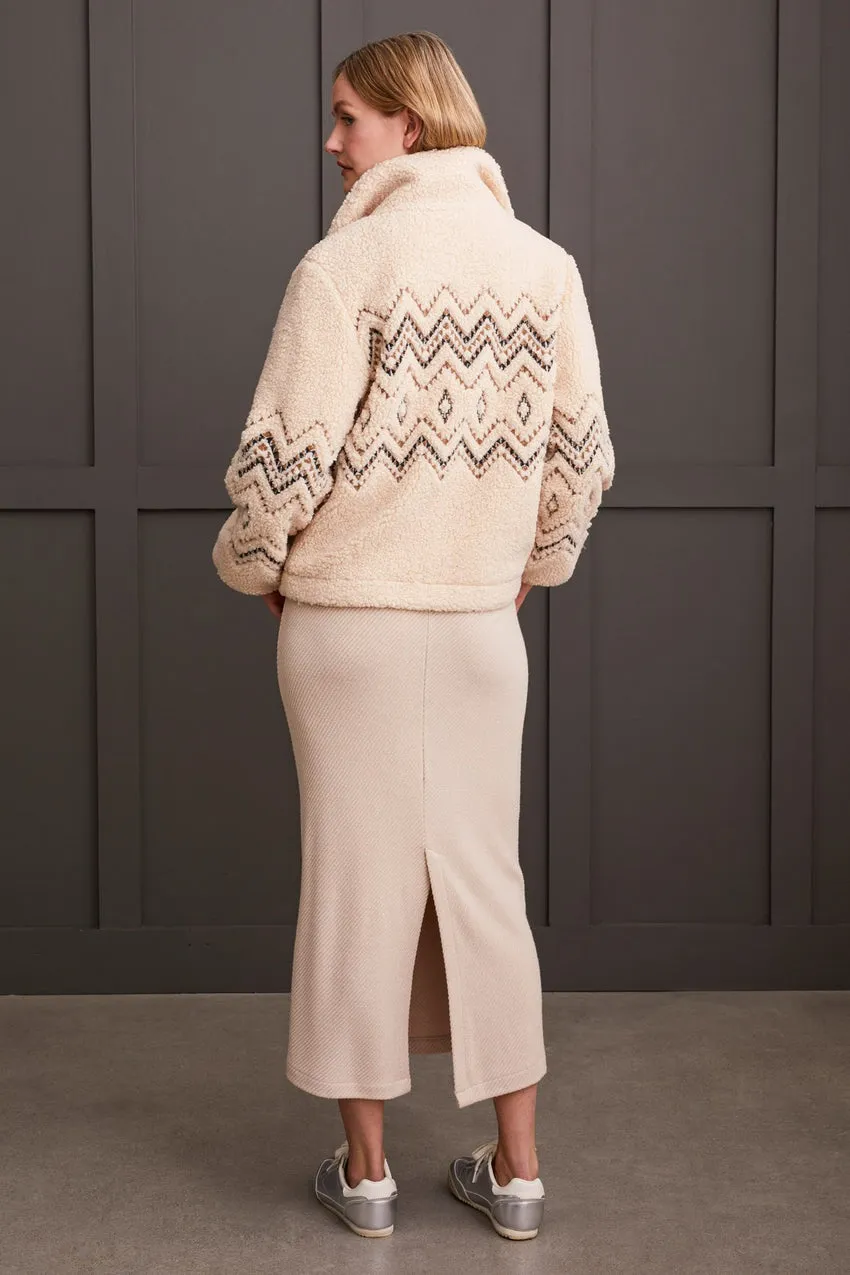 SHERPA JACKET WITH EMBROIDERY
