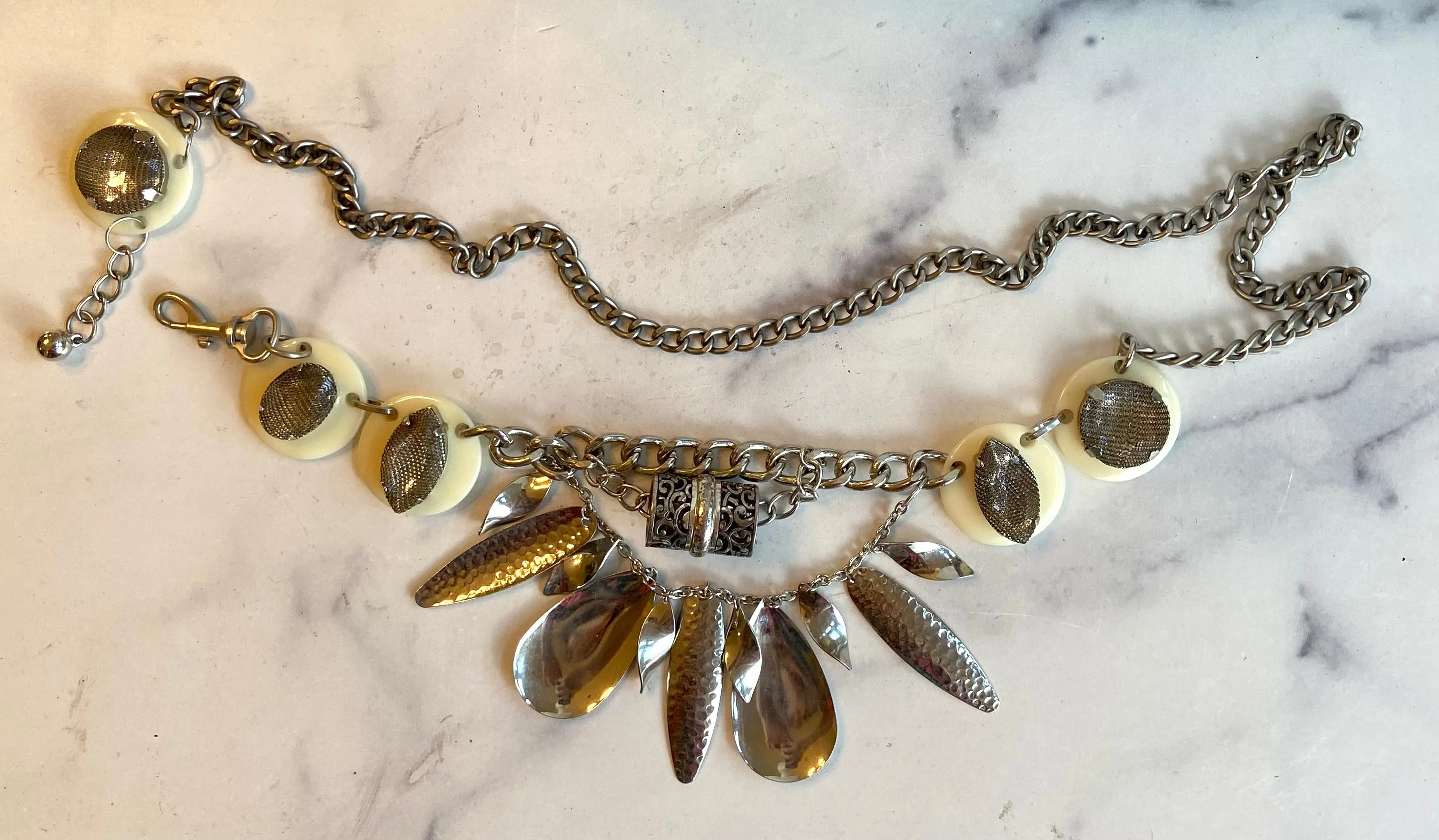 Silver waist layers belt